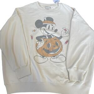 NEW American Eagle XL Women's Oversized Mickey Mouse Halloween Sweatshirt White